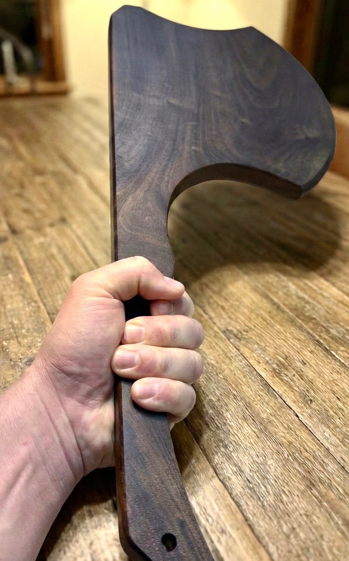 Axe Shaped, Black Walnut Charcuterie/Serving/Cutting board.