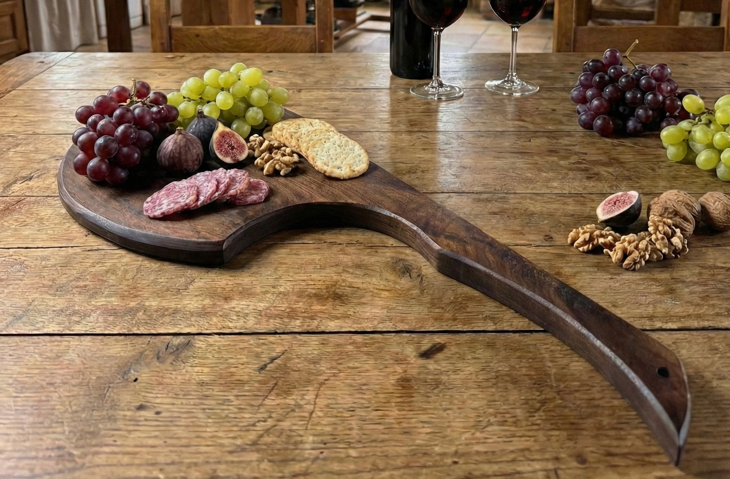 Axe Shaped, Black Walnut Charcuterie/Serving/Cutting board.