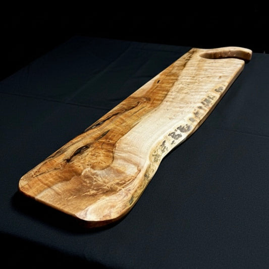 Birdseye maple ‘saw handle’ charcuterie/serving/cutting board.