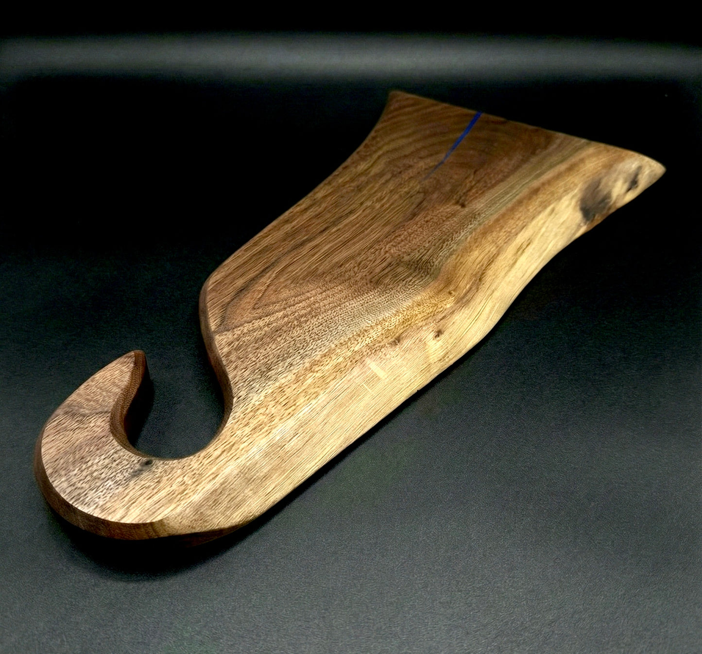 Black Walnut Charcuterie Board With Blue Epoxy Fill
