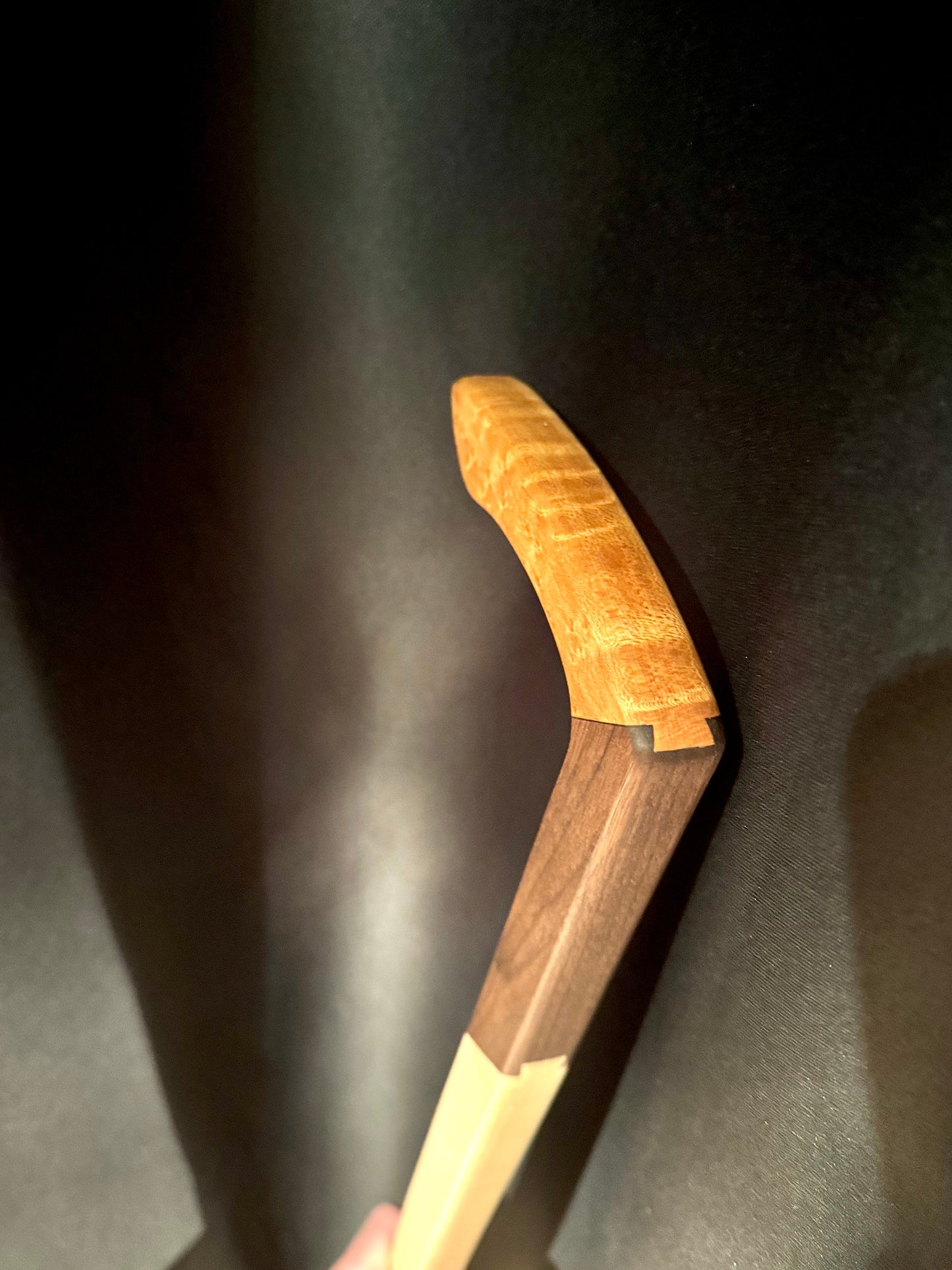 3 piece Maple and Walnut Dovetail Cane