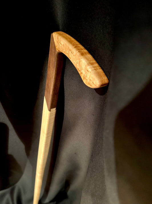 3 piece Maple and Walnut Dovetail Cane